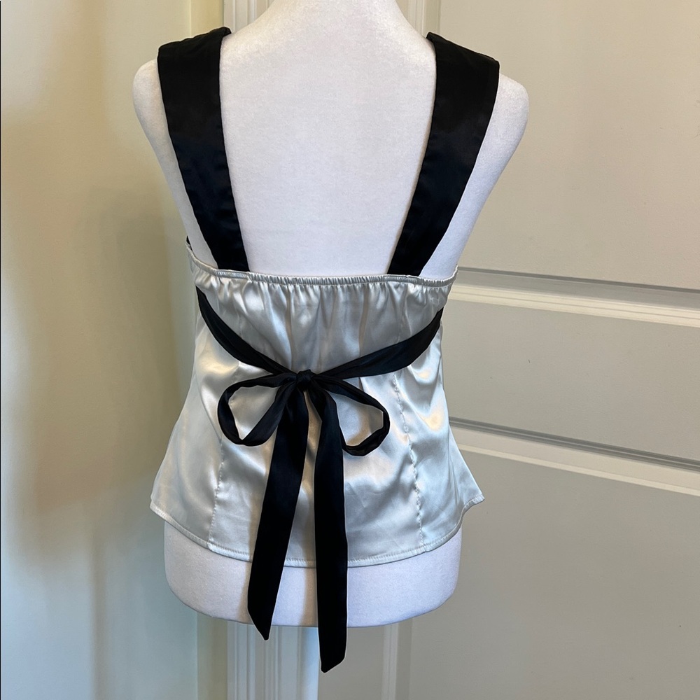 SHEIN Black and White Satin Camisole Top Juniors M - Picture 3 of 11